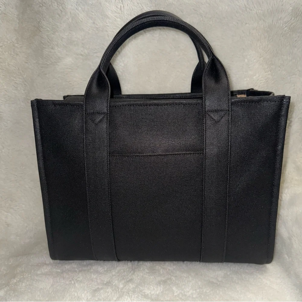 Bon Maxie Small Bon Vivant Tote Black Coated Canvas